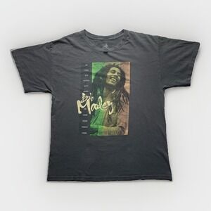 Vintage Bob Marley Shirt Mens Large Gray Reggae Music Band Distressed Grunge Tee